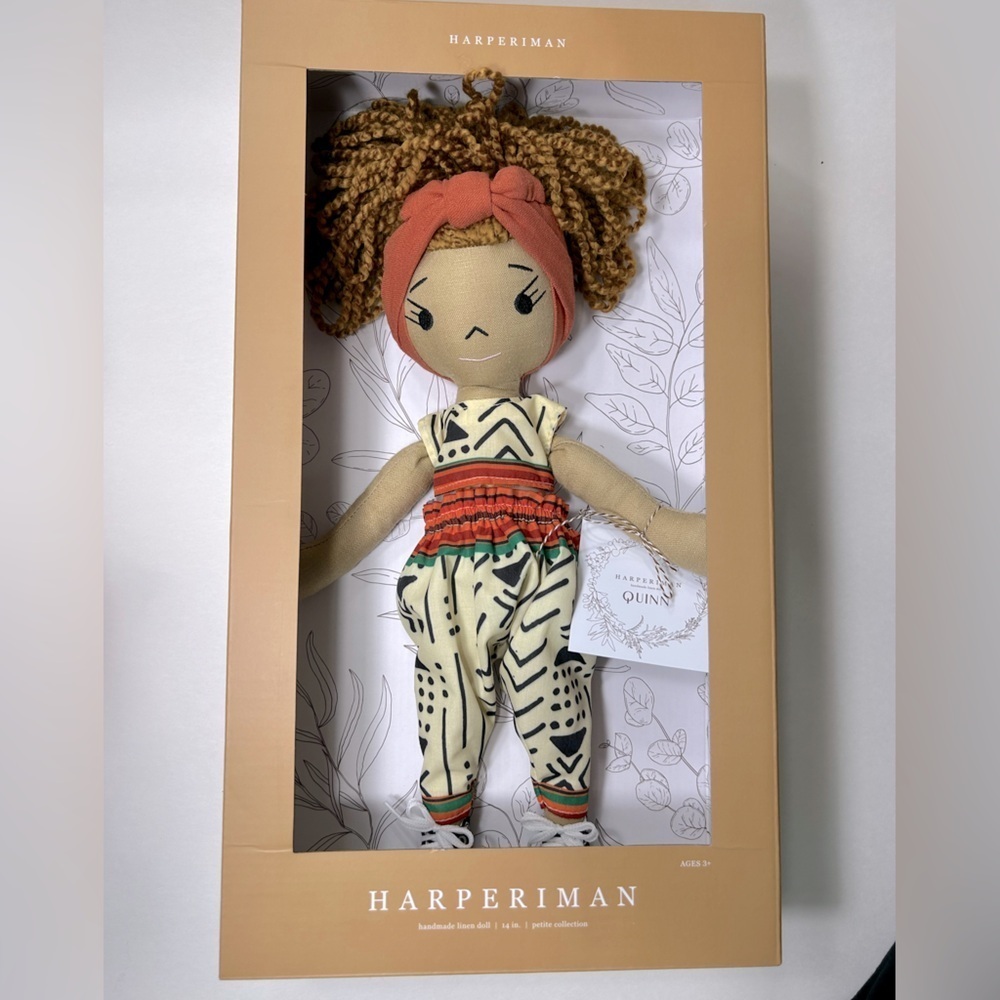 Harperiman Quinn 14” Handmade Plush Linen Doll - BNIB